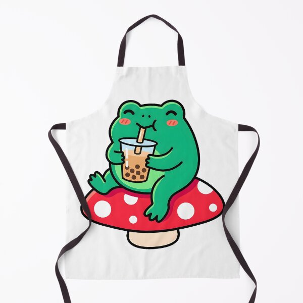 Item preview, Cute Frog Drinking Boba Tea On Mushroom Cottagecore Gen Z Kawaii designed and sold by WorldShop17.