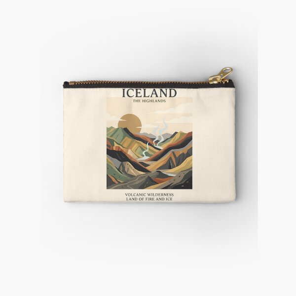 Item preview, Iceland Highlands Vintage Travel Poster - Minimalist Volcanic Mountain Art Print designed and sold by DuckOddity.