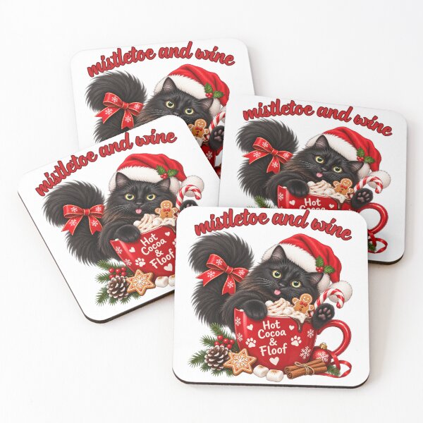 Item preview, Christmas Floof Hot Cocoa Cat designed and sold by lumar23.