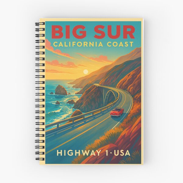 Item preview, Big Sur California Coast Highway 1 vintage travel poster designed and sold by Eclipse 3699.
