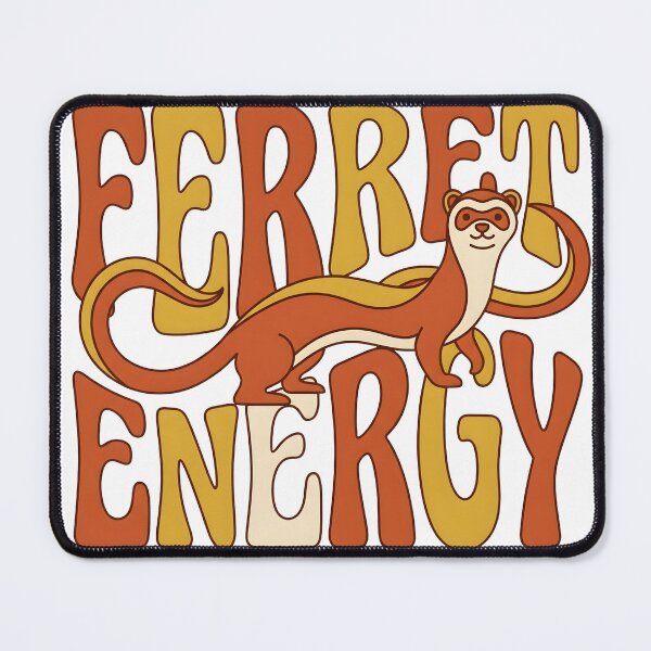 Item preview, Retro 70s Groovy Ferret Energy Wavy Typography Funny Weasel Pet designed and sold by WorldShop17.
