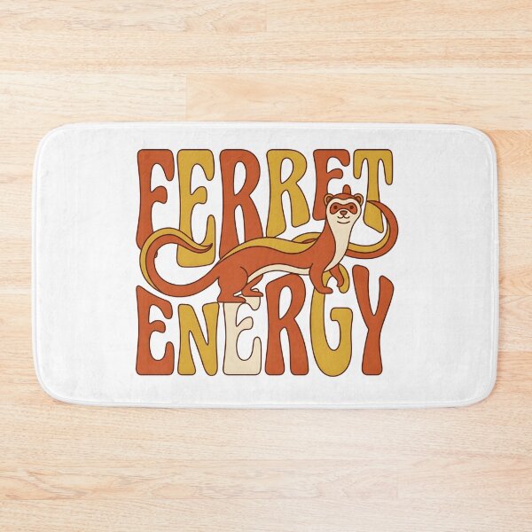 Item preview, Retro 70s Groovy Ferret Energy Wavy Typography Funny Weasel Pet designed and sold by WorldShop17.