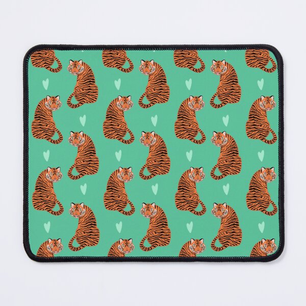 Item preview, Tiger Repeat Print on Green designed and sold by ClarissaDoodles.