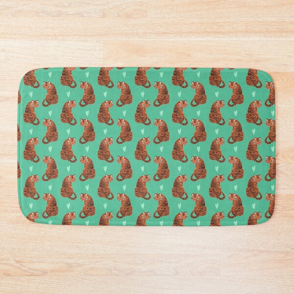 Item preview, Tiger Repeat Print on Green designed and sold by ClarissaDoodles.