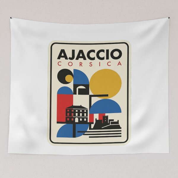 Item preview, Retro Ajaccio Bauhaus Geometric Skyline designed and sold by k3rstman1.