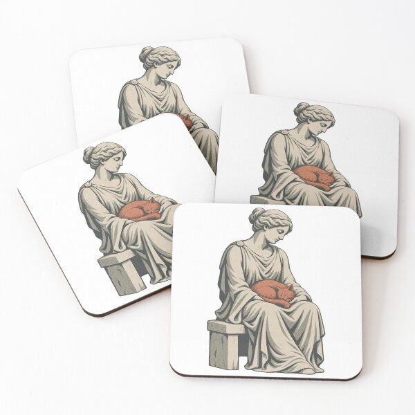 Item preview, Classical Stone Figure with Sleeping Cat designed and sold by Fawn Crafts.