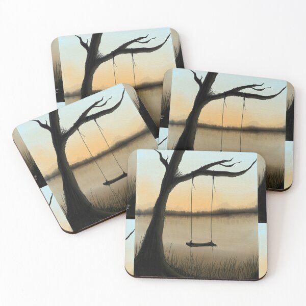 Item preview, Wooden Swing Over Calm Lake at Sunset designed and sold by Ad-Francme.