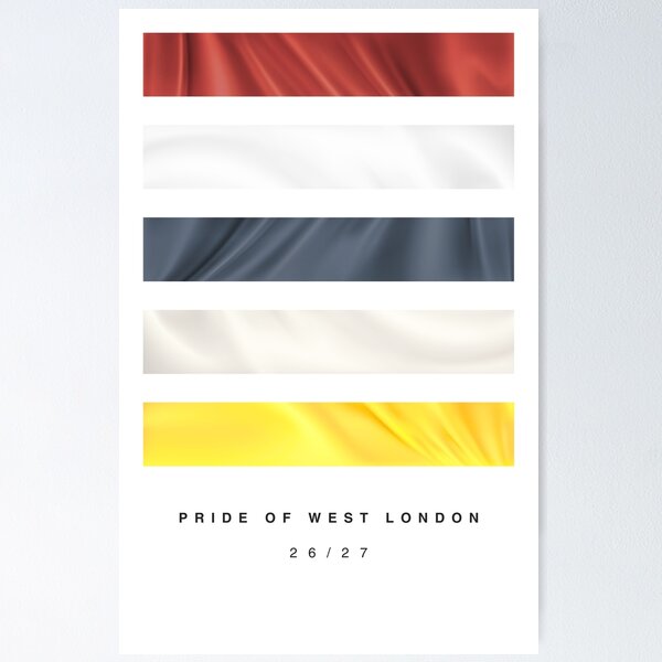 Item preview, ‘Pride of West London’ 26/27 Football Kit Hue Palette - Red & White designed and sold by The Colourful Game.