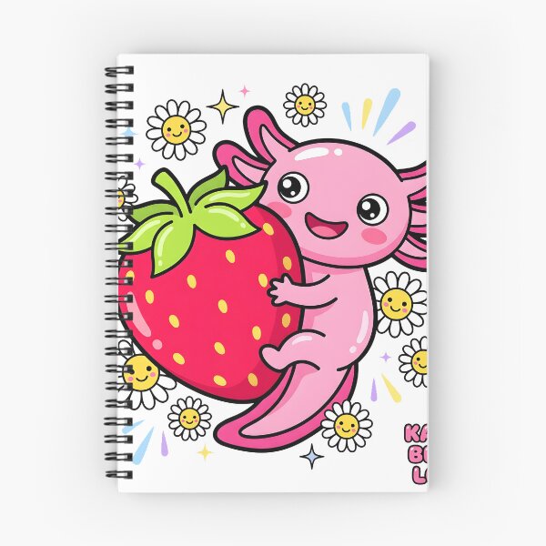 Item preview, Kawaii Axolotl Hugging Giant Strawberry Cute Japanese Pop Art designed and sold by WorldShop17.