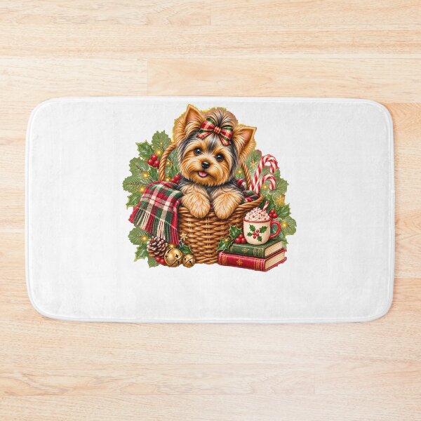 Item preview, Yorkshire Terrier Christmas Cozy Vintage Holiday Puppy designed and sold by DYAFLK.