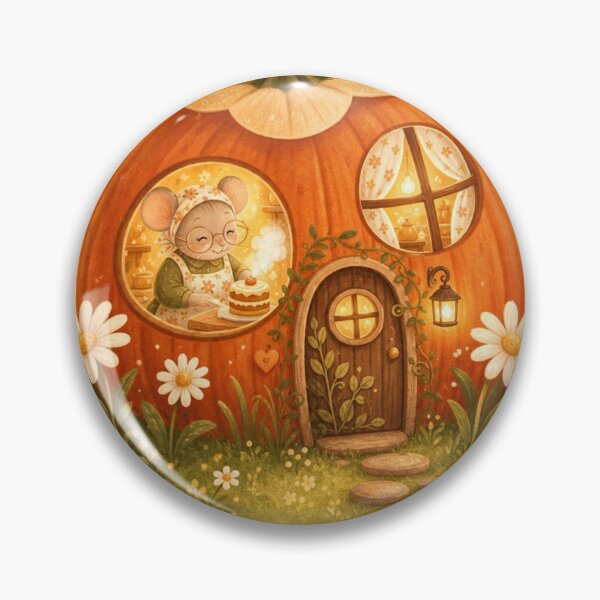 Item preview, Autumn Pumpkin Mouse House  Whimsical Fall Illustration with Cozy Cottage Vibes designed and sold by Bloomie_Studio .