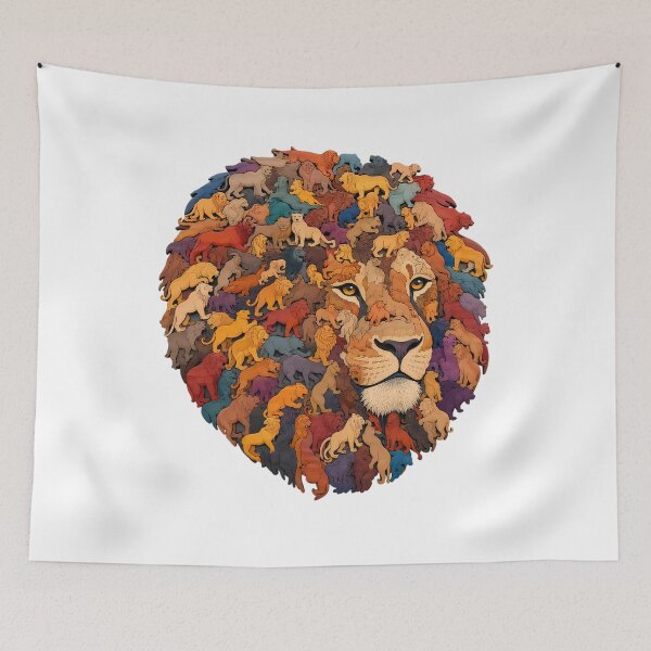 Item preview, Interlocking Wooden Lion Jigsaw Puzzle Art designed and sold by VisualVerseLab.