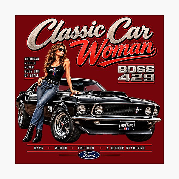 Item preview, Classic Car Woman Ford Mustang Boss 429 Muscle Car designed and sold by TZehrfeldPhotos.