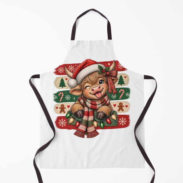 Item preview, Cute Highland Cow Christmas Retro Santa Hat Winking Farmhouse designed and sold by DYAFLK.