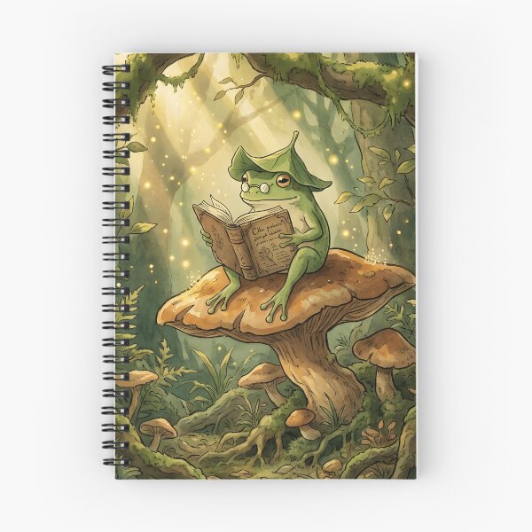 Item preview, Cottagecore Frog Reading Book On Mushroom Ghibli Anime Aesthetic designed and sold by WorldShop17.