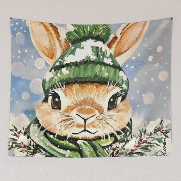 Item preview, Cute Winter Bunny with Beanie and Scarf designed and sold by susanbl.