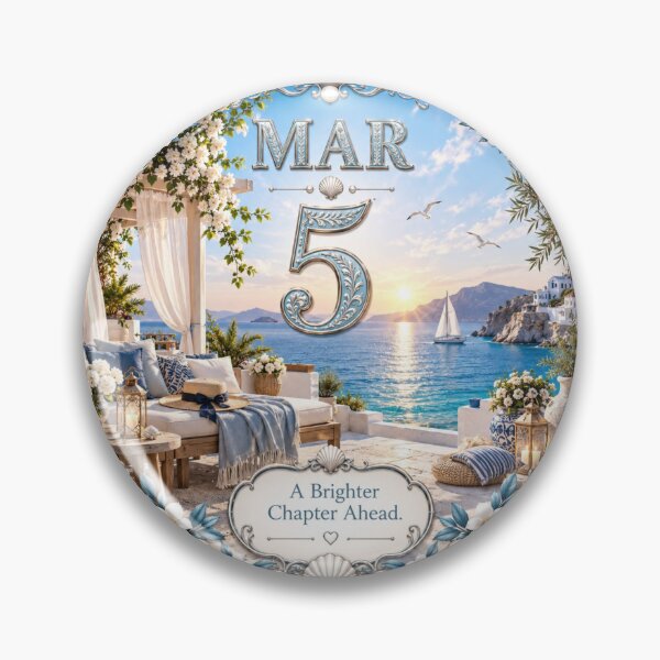 Item preview, March 5 Coastal Escape Birthday Design designed and sold by LunaMoments.