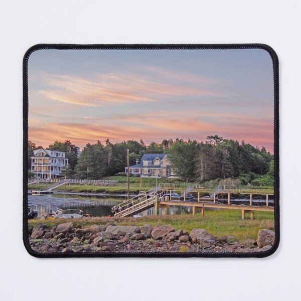 Item preview, Sunrise on the riverbed with fluffy clouds designed and sold by Ruth Curtis.