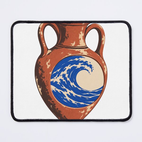 Item preview, Terracotta Amphora with Curling Cobalt Wave designed and sold by Fawn Crafts.