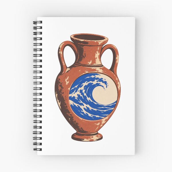 Item preview, Terracotta Amphora with Curling Cobalt Wave designed and sold by Fawn Crafts.