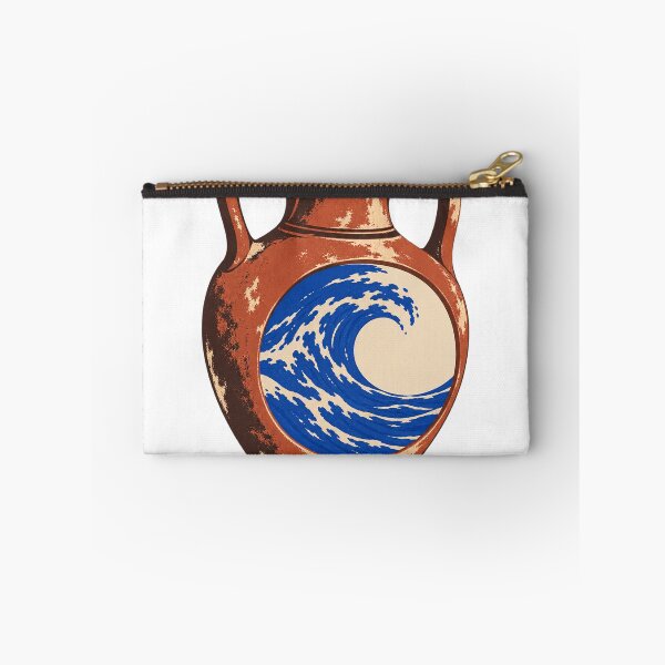 Item preview, Terracotta Amphora with Curling Cobalt Wave designed and sold by Fawn Crafts.