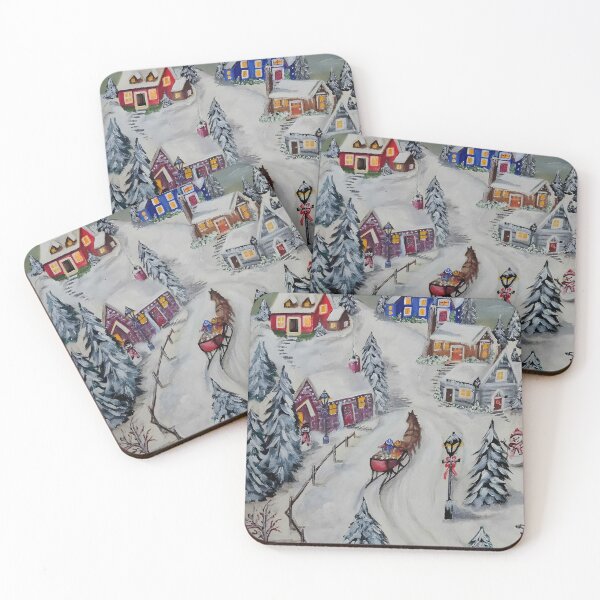 Item preview, Cozy Winter Village with Horse Sled designed and sold by susanbl.