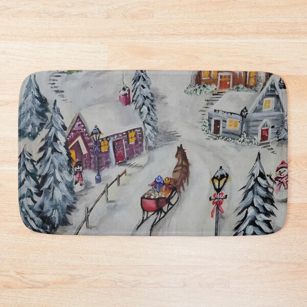 Item preview, Cozy Winter Village with Horse Sled designed and sold by susanbl.