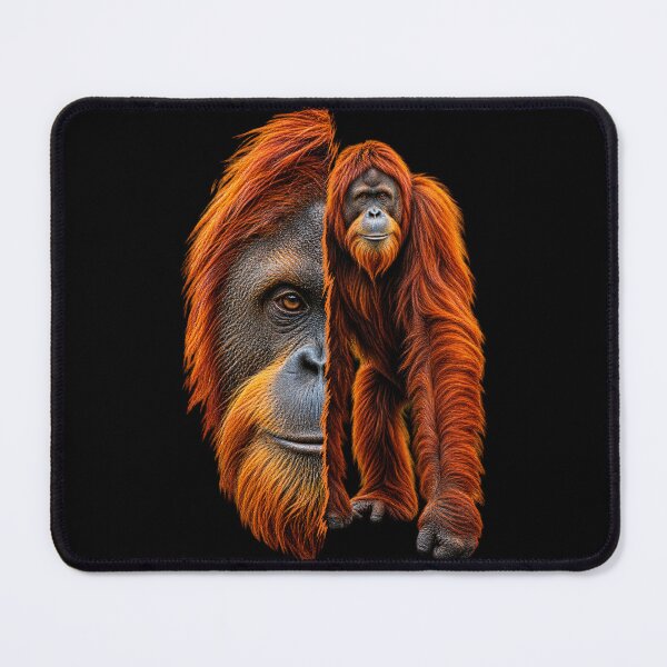 Item preview, Orangutan Split Face & Full Body Wildlife Pop Art designed and sold by redsharkuk.
