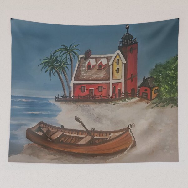 Item preview, Coastal Lighthouse Cottage - Beach Boat designed and sold by susanbl.
