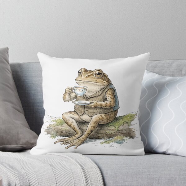 Item preview, Vintage Storybook Toad Drinking Tea Cottagecore Classic Illustration designed and sold by WorldShop17.