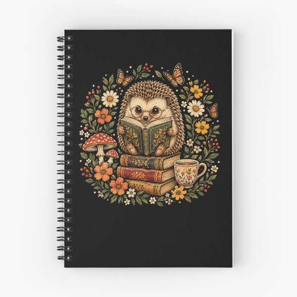 Item preview, Cozy Hedgehog Reading Books Among Vintage Flowers designed and sold by Moizento.