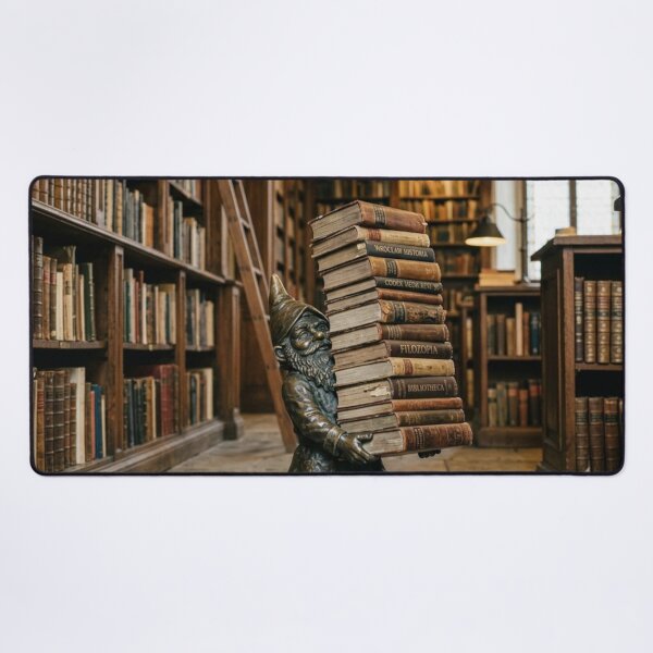 Item preview, Librarian Book Stack Gnome Art Print – Cozy Book Lover Gift, Poland Travel Decor designed and sold by Purrfecta.