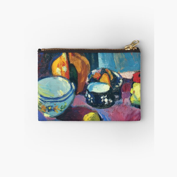 Item preview, Dishes and fruit on a red and black carpet 1901 designed and sold by VeilOfPigments.