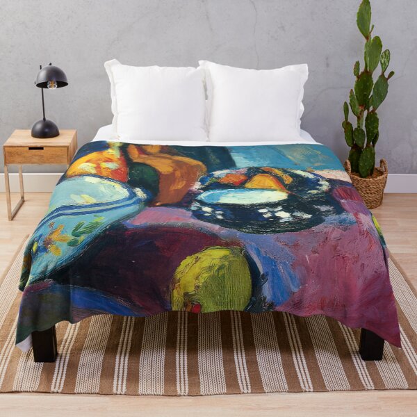 Item preview, Dishes and fruit on a red and black carpet 1901 designed and sold by VeilOfPigments.