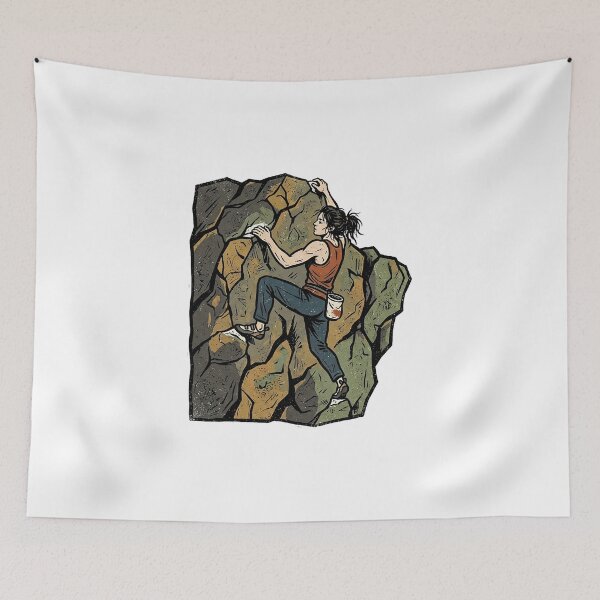Item preview, Boulderer on the Problem Woodcut designed and sold by eduardoroa22.