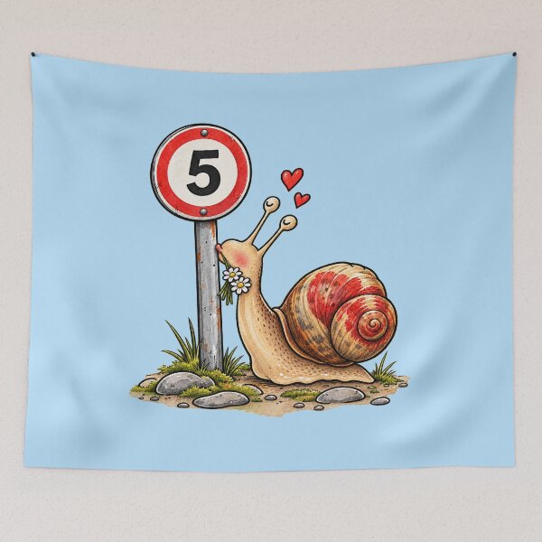 Item preview, Snail in Love with Traffic Sign – Cute Animal Design designed and sold by SVox.