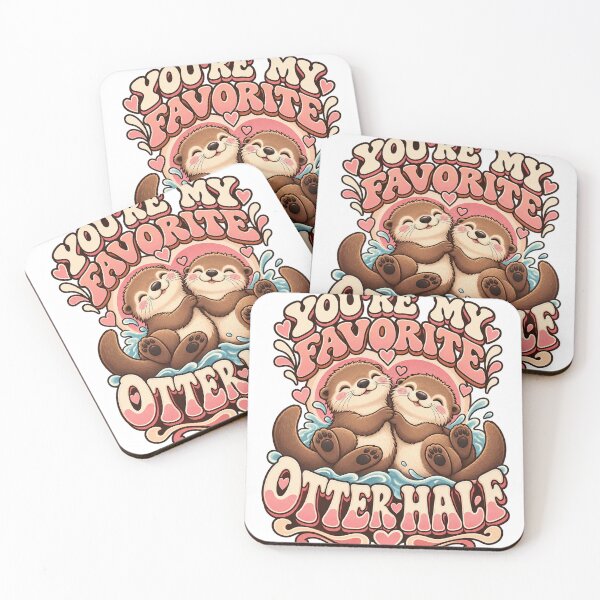 Item preview, You’re My Favorite Otter Half – Cute Otter Couple designed and sold by FaithArt777.