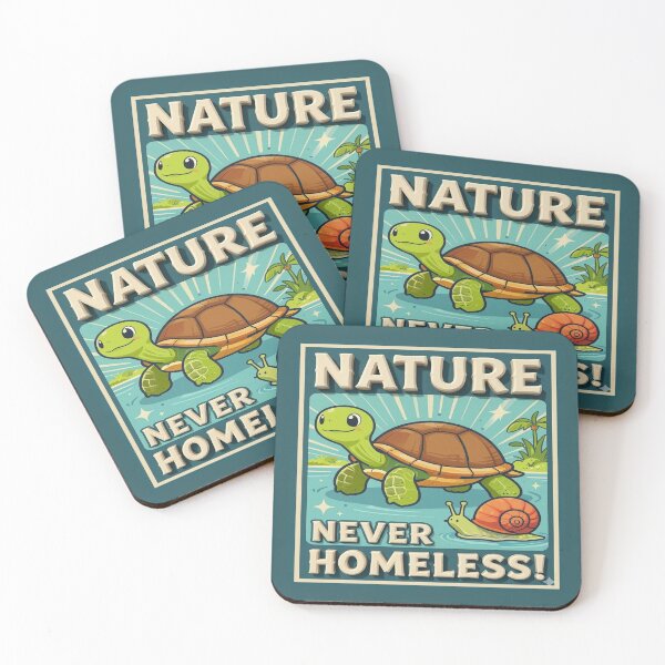 Artikelvorschau, Lustige, niedliche, motivierende Vintage-Schildkröte und -Schnecke: DIE NATUR IST NIEMALS OBDACHLOS. entworfen und verkauft von Giulivo Store Graphic.