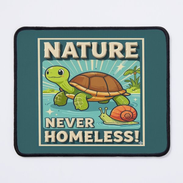 Item preview, Funny Cute Motivational Vintage Turtle and Snail NATURE NEVER HOMELESS. designed and sold by Giulivo Store Graphic.