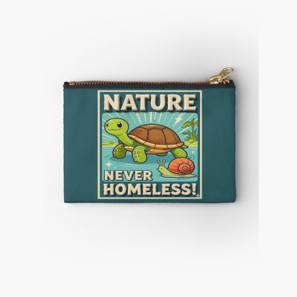 Item preview, Funny Cute Motivational Vintage Turtle and Snail NATURE NEVER HOMELESS. designed and sold by Giulivo Store Graphic.