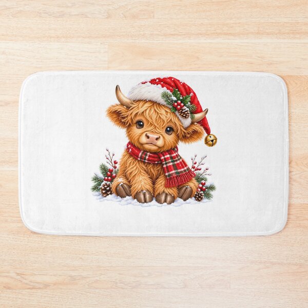 Item preview, Cute Highland Cow Calf Christmas Winter Snow Farmhouse designed and sold by DYAFLK.