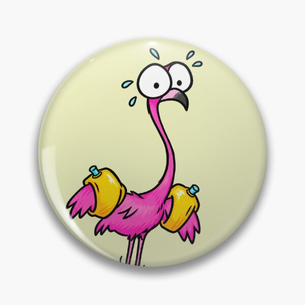 Item preview, Panicked Flamingo – Funny Cartoon Bird with Floaties designed and sold by SVox.