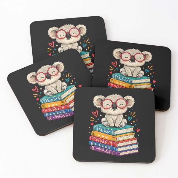Item preview, Koala Reading Books With Colorful Glasses designed and sold by Moizento.