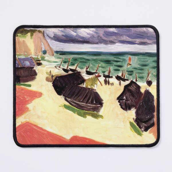 Item preview, Fishing boats in winter etretat 1921 designed and sold by VeilOfPigments.