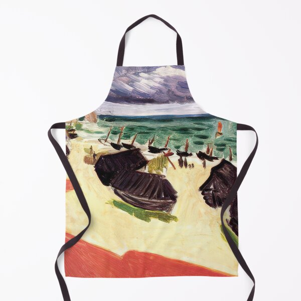 Item preview, Fishing boats in winter etretat 1921 designed and sold by VeilOfPigments.