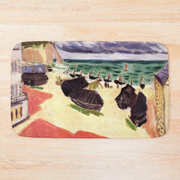 Item preview, Fishing boats in winter etretat 1921 designed and sold by VeilOfPigments.