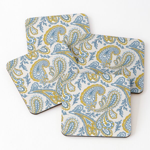 Artikelvorschau, Blaues und gelbes Paisley-Muster entworfen und verkauft von Steve Haskamp.