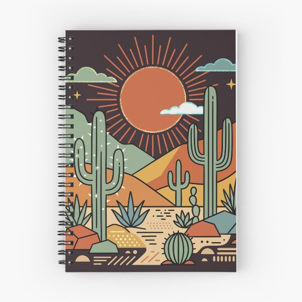 Item preview, Desert Saguaro Sunset — Retro Southwest Landscape designed and sold by Ink & Kind Studio.