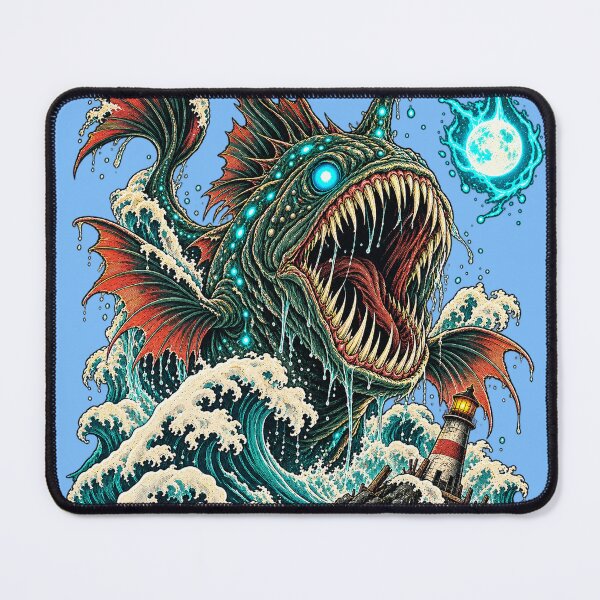 Item preview, Kaiju Sea Monster – Epic Anglerfish Design with Lighthouse designed and sold by SVox.