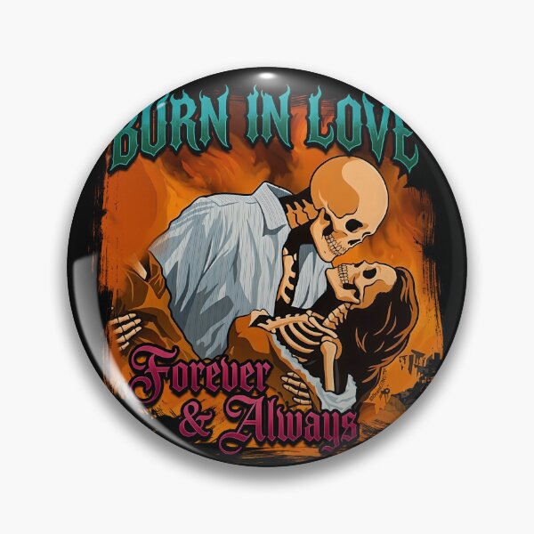 Item preview, Burn in Love - Skeleton Lovers Gothic Romantic Tattoo Art designed and sold by BrainConstip.